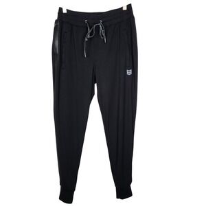 MTN OPS Jogger Pants Mens Medium Black Stretch Zip Pocket Athletic Running